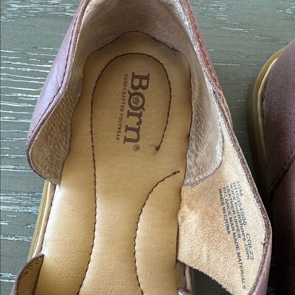 Born ITHICA Chestnut Leather Slip-On Crisscross Open Toe Casual Sandals Size 10M - Picture 10 of 12